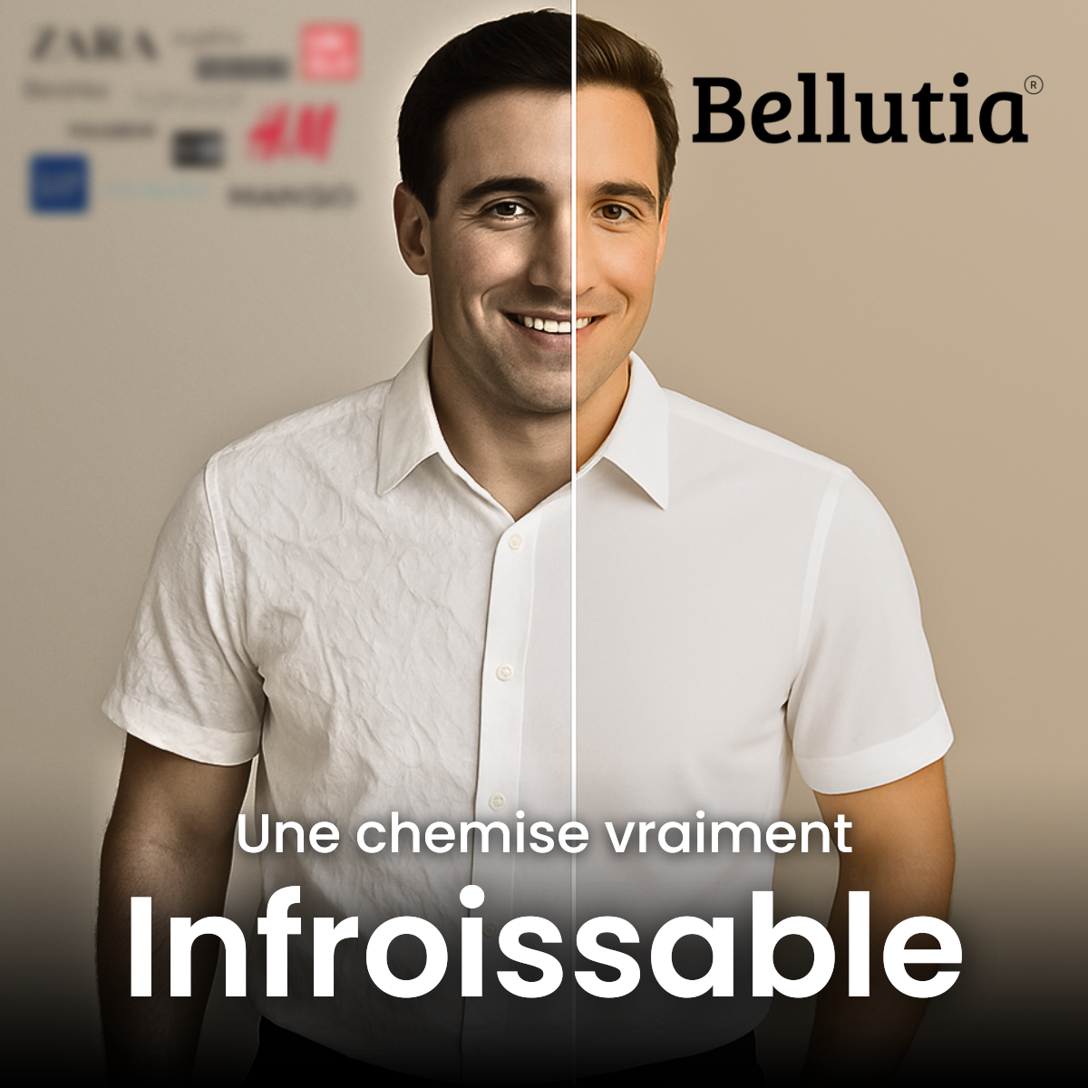 Chemise Ajustée à Manches Courtes